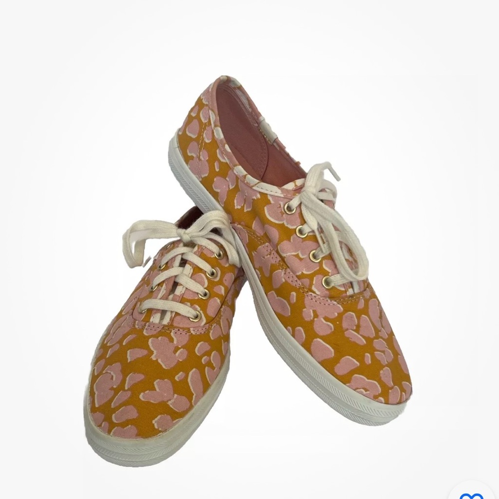 Women's Keds Yellow & Pink Jaguar Leopard Print Shoes Sneakers Size 6 NEW
